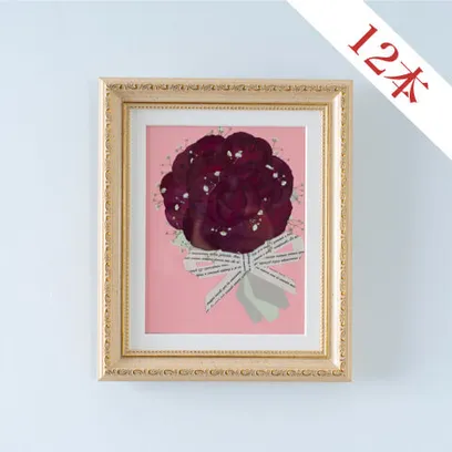 赤バラ12本(かすみ草入り) 押し花【決済専用商品】